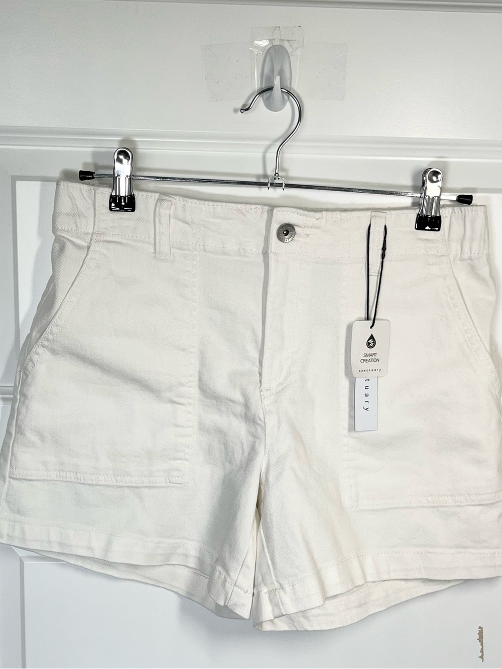 Sanctuary Utility Shorts Small Ivory High Rise NWT